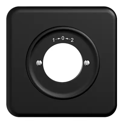 Kit frontale STANDARDdue 1->0<-2 nero 90×90mm per pulsante girevole 
