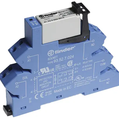 REG-Koppelrelais Finder 38, 2W 8A/24VDC AgNi+Au Federzugklemmen 