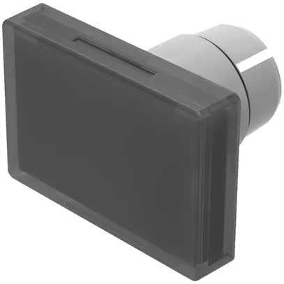 Capot à poussoir EAO 22 plat 17.5×25.5mm noir fumé 