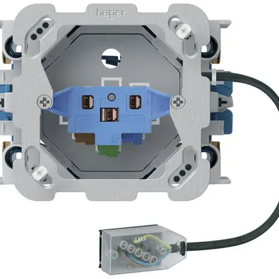 Prise INC 1×type 13/23 Hager L3 Technofil avec boîte INC G3 