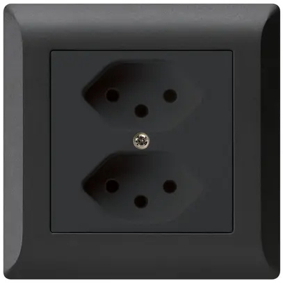 Presa INC kallysto.line 2×T13 nero con protezione bambini 