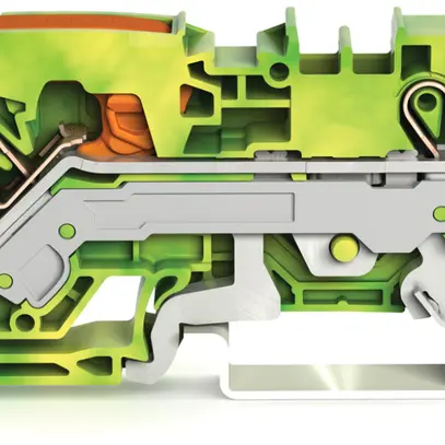 Borne de protection WAGO TOPJOB-S 6mm² 2L vert/jaune série 2106 