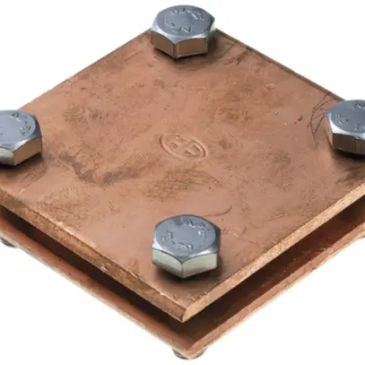 Serre-fils en croix/parallèle RE 46, Cu nu, pour ruban 50×5mm 