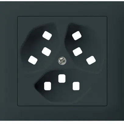 Kit frontale INS Hager kallysto per presa G3 3×tipo 23 telaio a innesto nero 