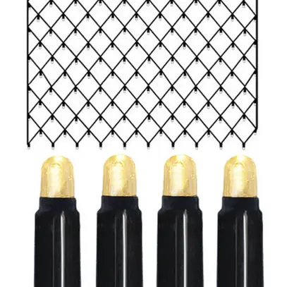 Cortina luminosa System 24 Extra, 2×2m, nero, 2.06W, 140 LED, bianco caldo 