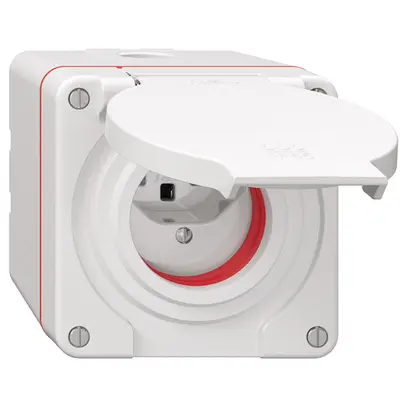 Prise NAP NEVO, 1×T23, IP55 d'après SN 441011, a.joint rouge, blanc 