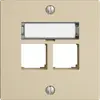 Montageset S-One EDIZIOdue F für 2×RJ45 gerade, vanille 