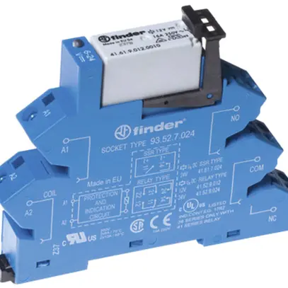 Relais couplage AMD Finder 38, 1C 16A/24VDC AgSnO2 bornes à ressort 