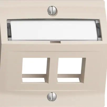 Kit de montage EDIZIOdue F, avec capot de sortie oblique, pour 2×Keystone, crema 