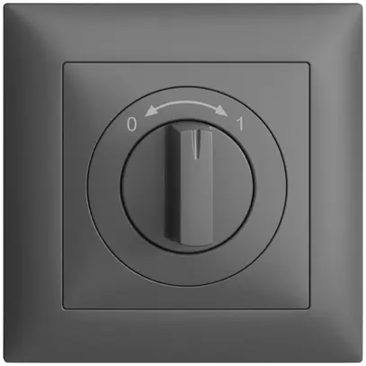 Kit frontale EDIZIOdue 0<->1 grigio scuro 88×88mm per pulsante girevole 