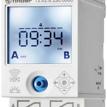 Interrupteur horaire hebdo AMD Finder 12.62, 2C 16A 230VAC NFC 2UM 