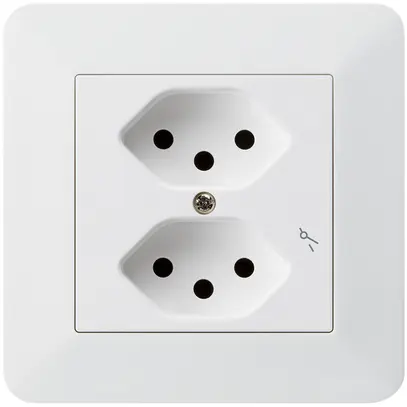 Prise ENC kallysto.trend 2×T13/1 blanc avec sécurité enfants 