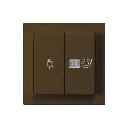 Kit frontal kallysto brun 60×60mm avec symbole lumière+ventilation 