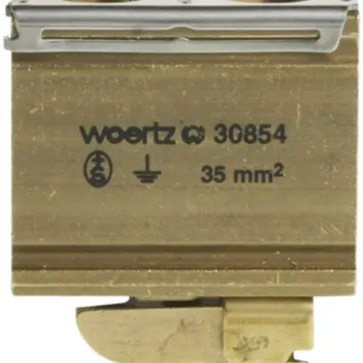 Morsetto di terra componibile Woertz 10…35mm² raccordo a vite 2×1 guida G 