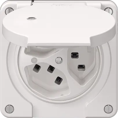 Presa NEVO N.CO, 3×T23, IP21, c.LED, bianco 