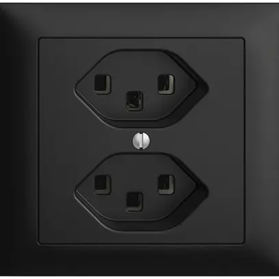 EB-Steckdose 2×T23 16A EDIZIOdue schwarz, mit Steckklemmen 