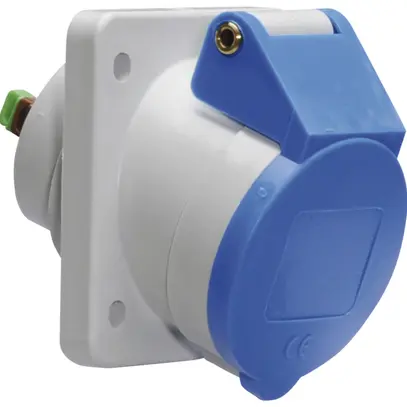 Prise INC CEE Bals oblique 16A 5P 230V 9h IP44 Ni 71×87mm QC 