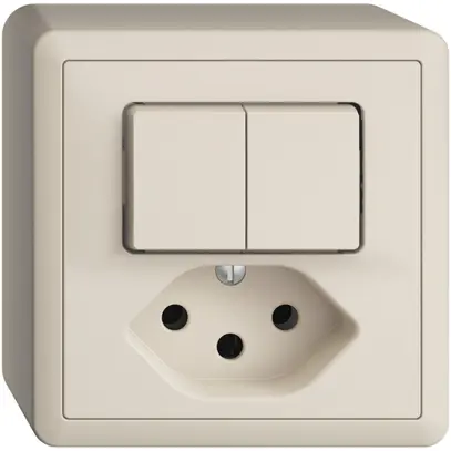 Combinaison AP 1/3+3/1P+T13 EDIZIOdue crema, avec shutter 