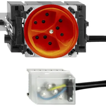 EB-Steckdose FH 3×T13 L1 orange 53mm für Flachkabel Powerbus 