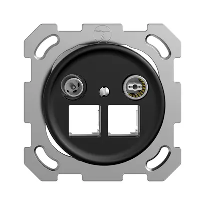 Presa multimedia ENC Sdue QM EASYNET 4dB, p.2×RJ45 S-One, nero 