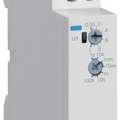 Relais temporisé AMD Hager EZD100, 24…240VUC, 0.05s…100h, 1C 8A/250VAC, 1UM 