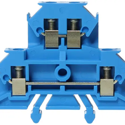 Borne de passage joignable Woertz 0.5…1mm² 13.5A 400V vis 2×2 rail DIN 15mm bl 