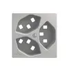 Kit de montage Feller EDIZIOdue, pour prise 3×T23 1×séparé, gris clair 