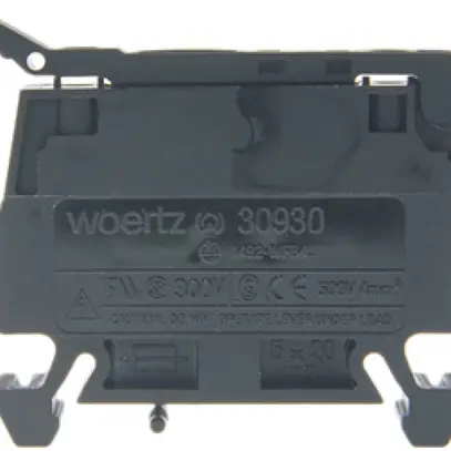 Borne de sécurité miniature avec fusible 4mm² noir 