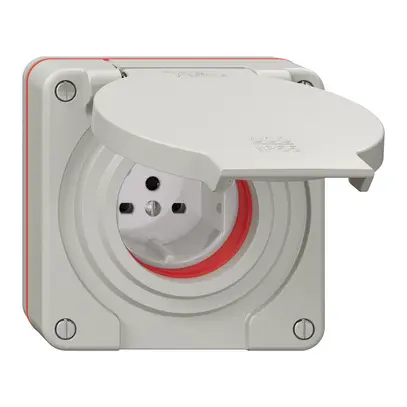 Prise NUP NEVO, 1×T15, IP55 d'après SN 441011, a.joint rouge, gris clair 