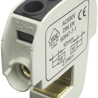 Bloc répartiteur type SA 2×16mm² 100A CU noir 