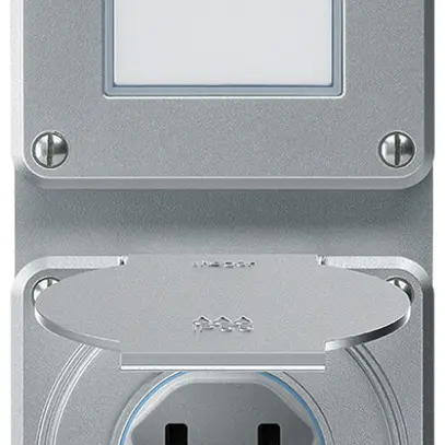 Combinazione INC robusto 2×1, interruttore schema 3/presa T23 IP55 alluminio 