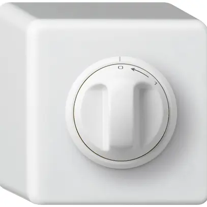 Contatto rotativo AP 0<-1/2L bianco basico con manopola 