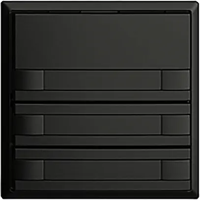 Poussoir ENC KNX 6× EDIZIOdue noir RGB sans LED avec insert papier 