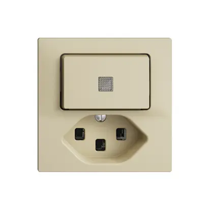 Leuchtkombination LS 3/1L+T23 vanille, 16A EDIZIOdue mit Linse, LED gelb 