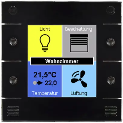 Appareil d'ambiance INC u::Lux Switch, version digitalSTROM, 55×55mm, noir 