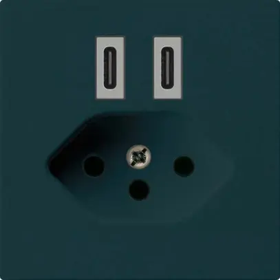 Presa di carica USB Hager kallysto C-C 20W+T13 5V 60×60mm nero 