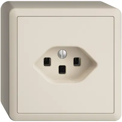 Presa AP EDIZIOdue T23 16A crema, con morsetti innest. 