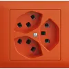 Prise INC 3×T23 16A orange, EDIZIOdue, avec bornes enf. 