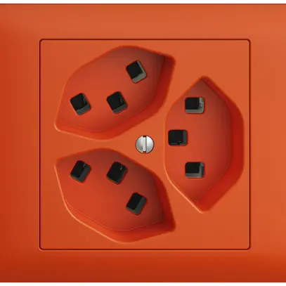 Presa INS 3×T23 16A arancione EDIZIOdue, con morsetti innest. 