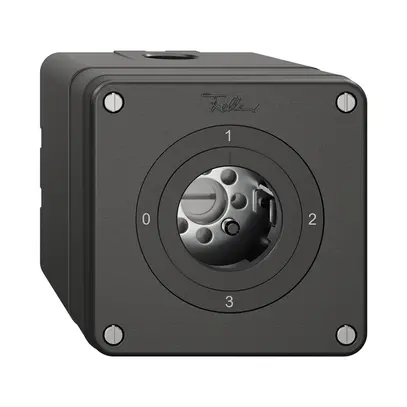 Interrupteur rotatif NAPU NEVO, 5/1L, sans cylindre, KS, 0-1-2-3, noir 