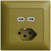 Presa INC USB 2×tipo C + tipo 13 Feller EDIZIOdue FMI 230V 3000mA olive 
