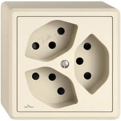 Presa AP EDIZIO.liv SNAPFIX® 3×T13 1×S con shutter cr 