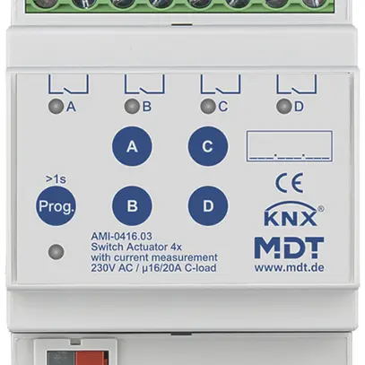 Actionneur-commutateur KNX AMD MDT AMI-0416.03 4-can 16A 230VAC 4UM 