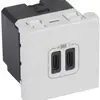 Prise de charge USB INC MOS 2×type-C, 3A 5V=15W, 2 modules, blanc 
