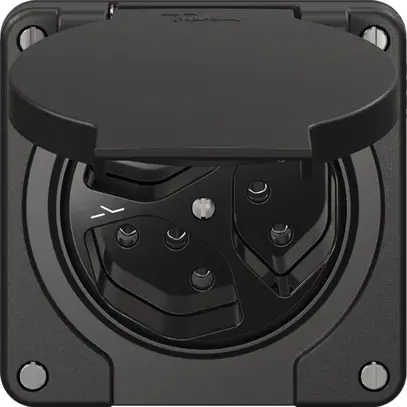 Steckdose NEVO N.CO, 3×T13, IP21, 1×getrennt, schwarz 