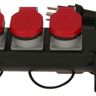 Prise multiple MAX HAURI Construct Line 5m 4×T25 IP55 90° schwarz 