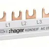 Peigne de raccordement Hager KDN 3P 3Ph 10mm² 63A L1L2L3-L1L2L3L1L2L3L1L2 bc 