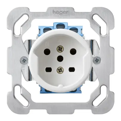 Insert pour prise ENC basico T15 avec plaque de fixation blanc 