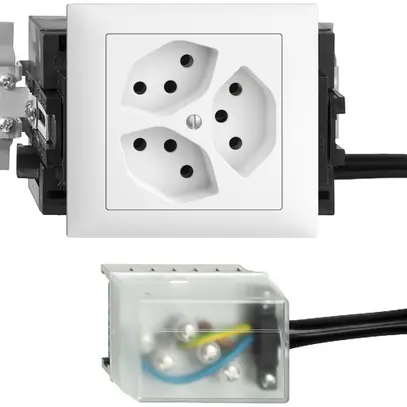 Presa INS EDIZIOdue 3×T13 L2 53mm bianco per cavo piatt.powerbus 