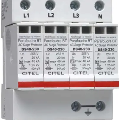 Überspannungsableiter Flury DS 40S, Typ 2, 4-polig 